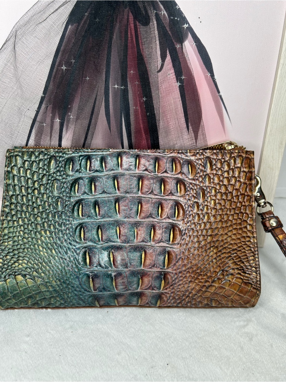 Brahmin Daisy Wristlet Clutch -Mystical Ombre - Picture 6 of 9
